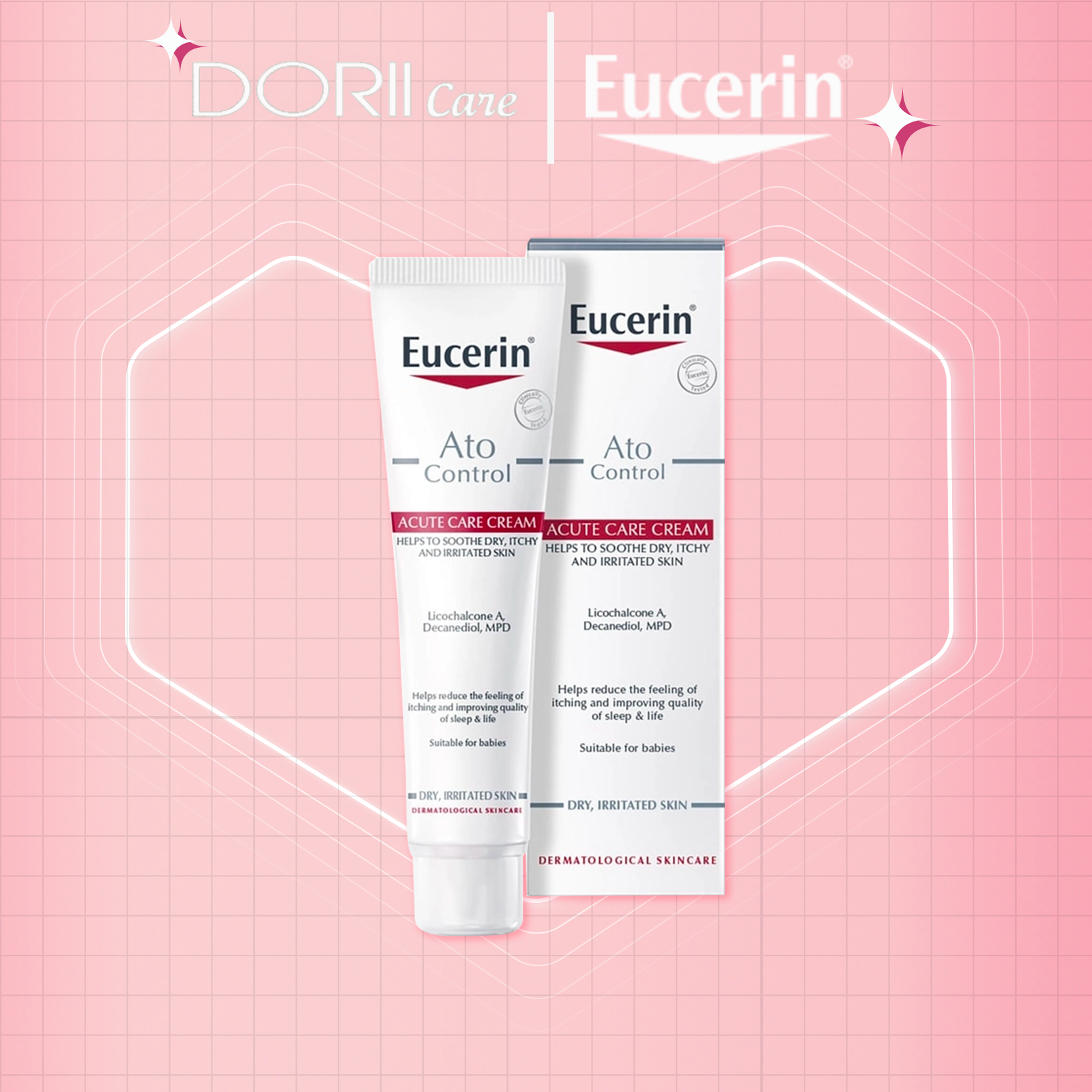 Eucerin kem dưỡng giảm ngứa, đỏ da ato control acute care 40ml