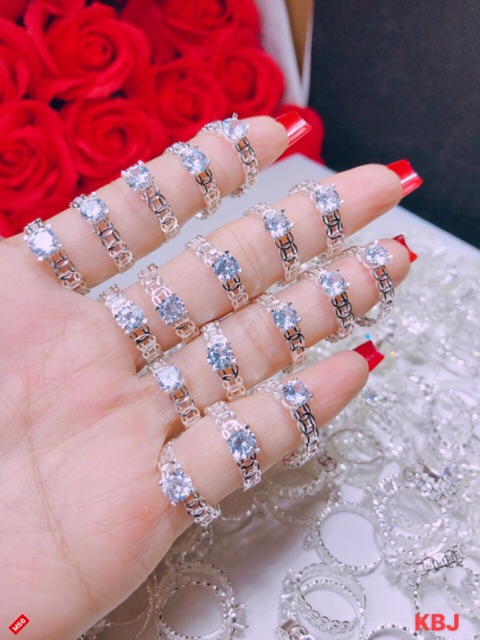 NHẪN KIM TIỀN ĐÁ CAO CHUẨN BẠC TA - THJ
