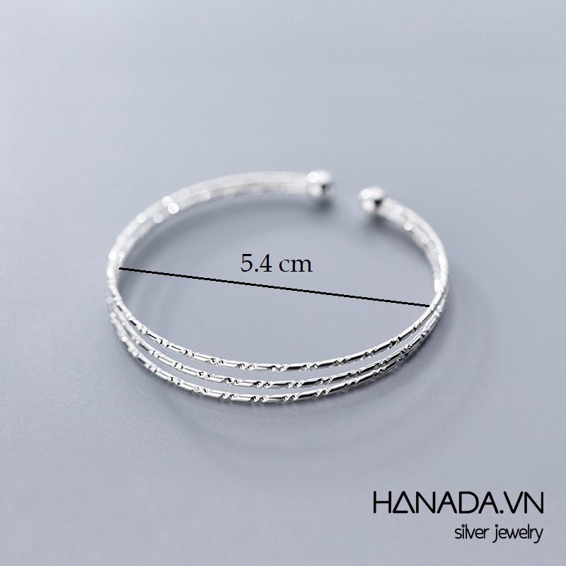 [ LAZXuhuong02 giảm 25K /199K] Kiềng Tay Bạc Cao Cấp Hanada Vòng Tay 3 Thanh Đối