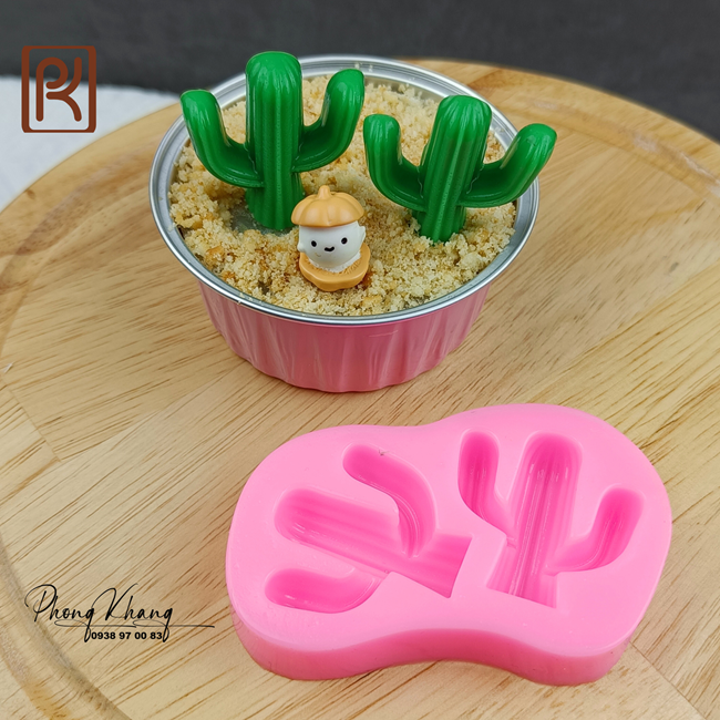 Khuôn silicon Phong Khang làm rau câu hình xương rồng