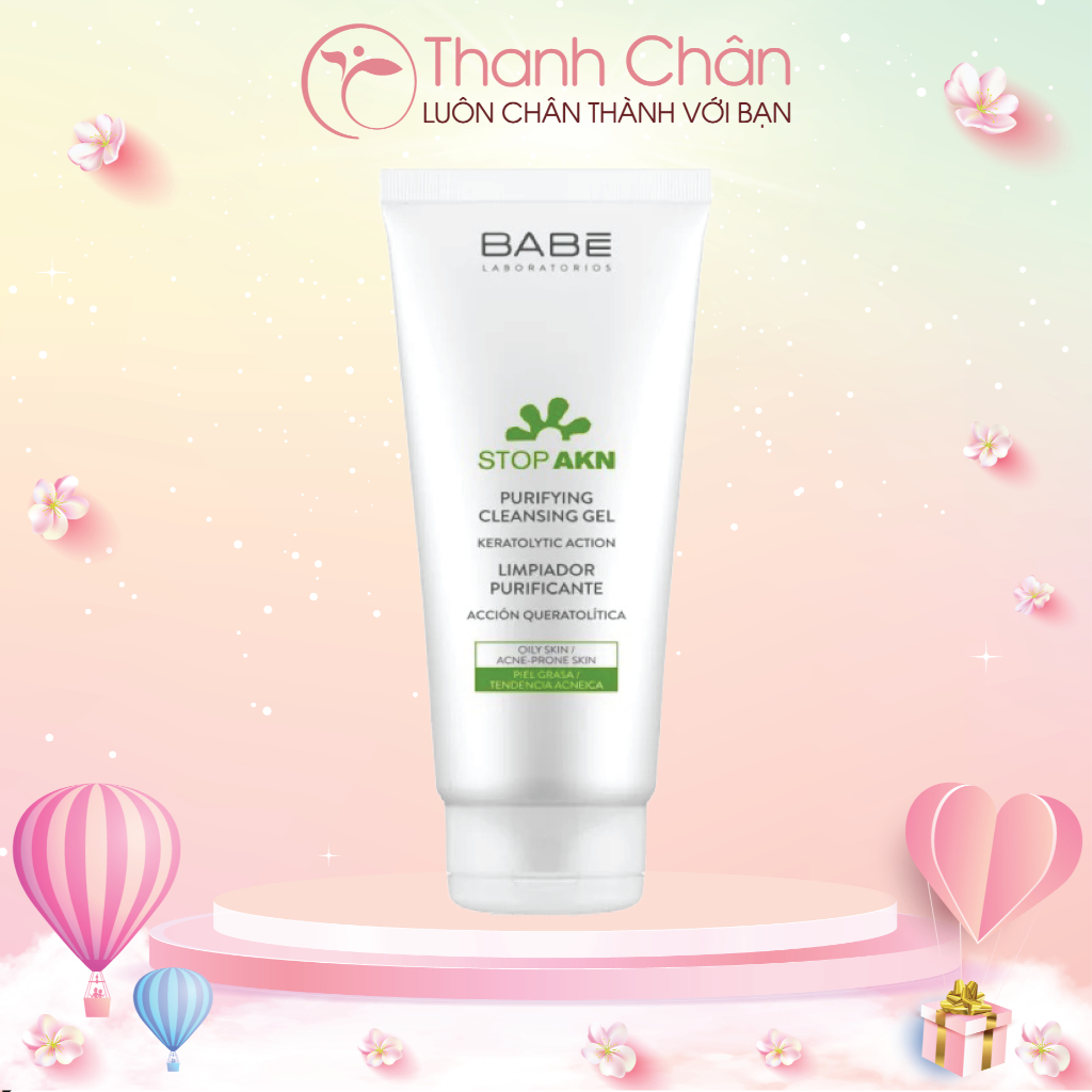 Sữa rửa mặt BABE Stop Akn Purifying Cleansing gel 200ml cho da dầu mụn