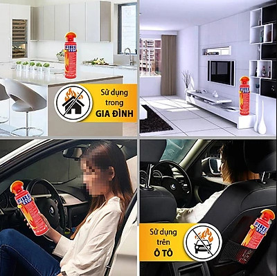 Bình chữa cháy mini 1000ml dùng cho Ô Tô