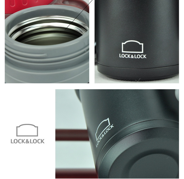 Ca Giữ Nhiệt Basic Table Mug Lock&Lock LHC9002 500ml - Đen/Đỏ - Hàng Chính Hãng