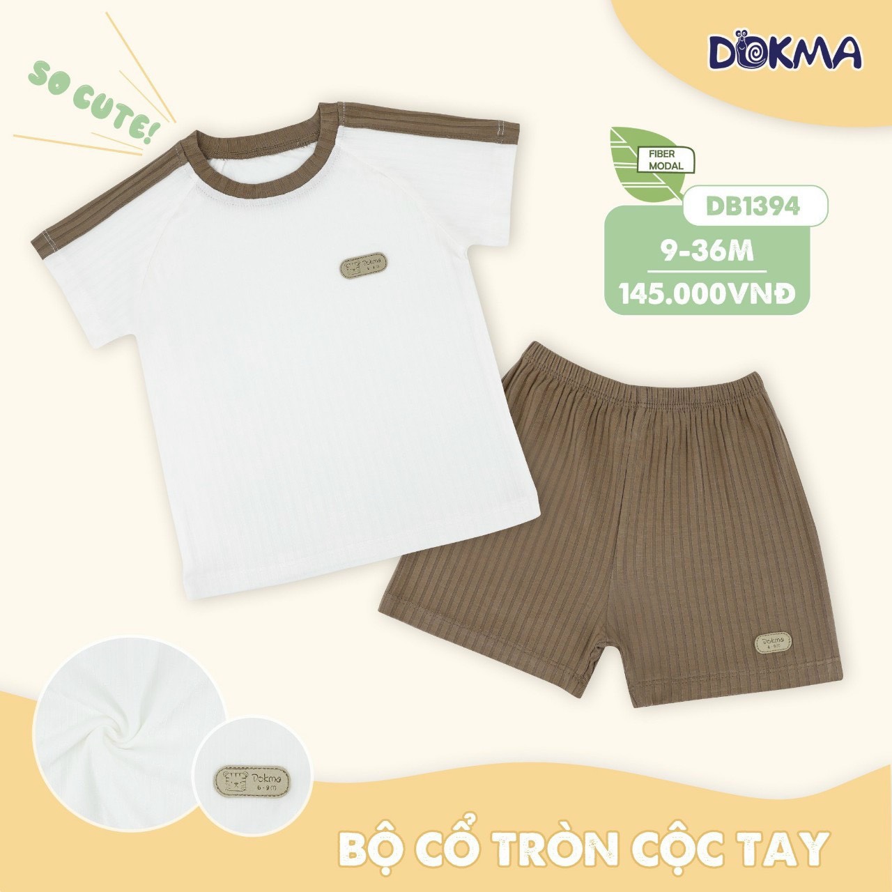 Bộ cộc tay cổ tròn dokma db1394