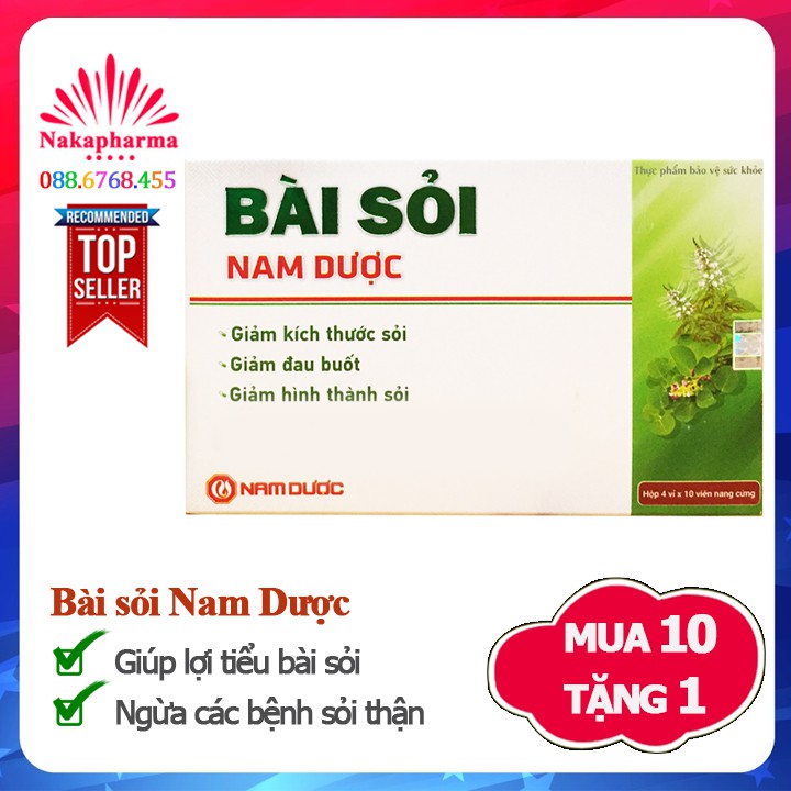 ✅ [10 TẶNG 1] Bài sỏi Nam Dược – Giúp lợi tiểu bài sỏi, ngừa viêm đường tiết niệu, sỏi thận