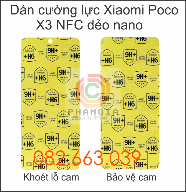Dán cường lực màn hình Xiaomi Poco X3 nfc / Poco X3 pro dẻo nano siêu bảo vệ