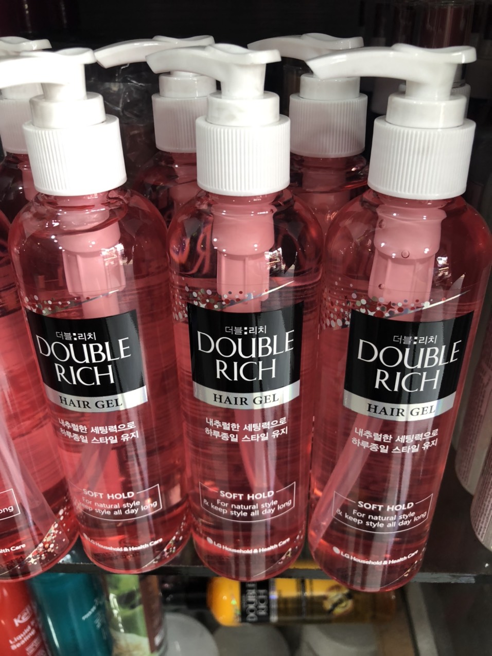 Gel giữ nếp dưỡng tóc Double Rich 250ml - Màu  Hồng