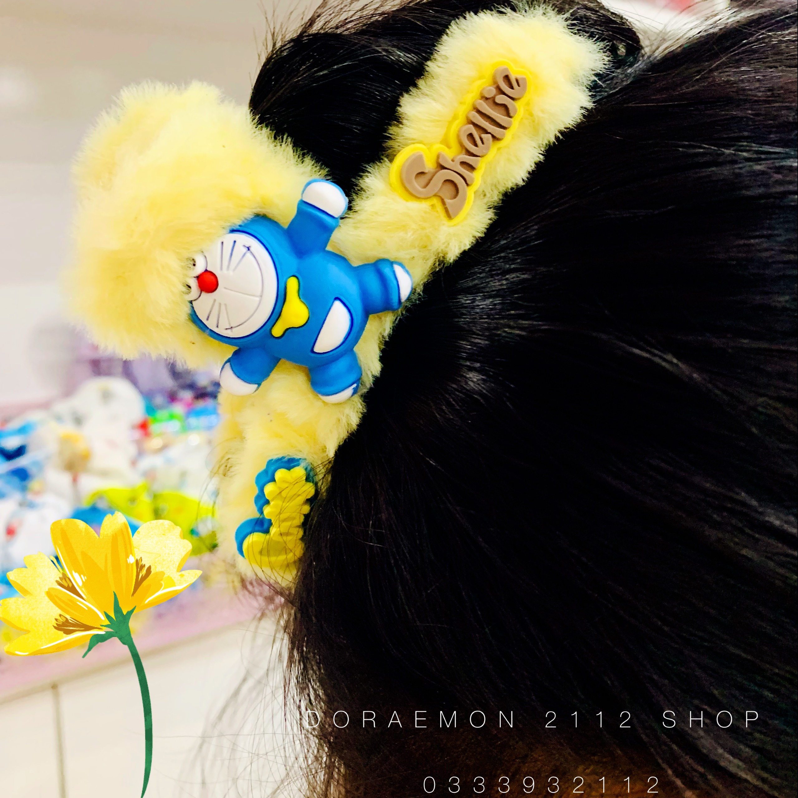 Kẹp tóc chéo Hàn Quốc mẫu Doraemon dễ thương