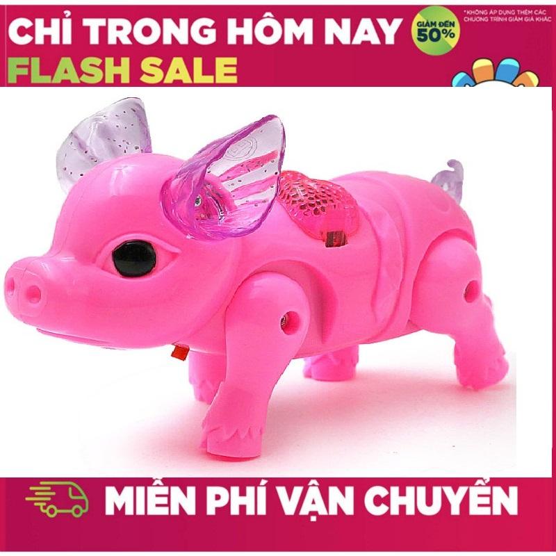 [FLASH SALE GIỜ VÀNG] Đồ Chơi Chú Heo Ngộ Nghĩnh Biết Đi Có Dây Dắt, Dùng Pin, Có Đèn Nhạc, Quà Tặng Cho Bé Yêu