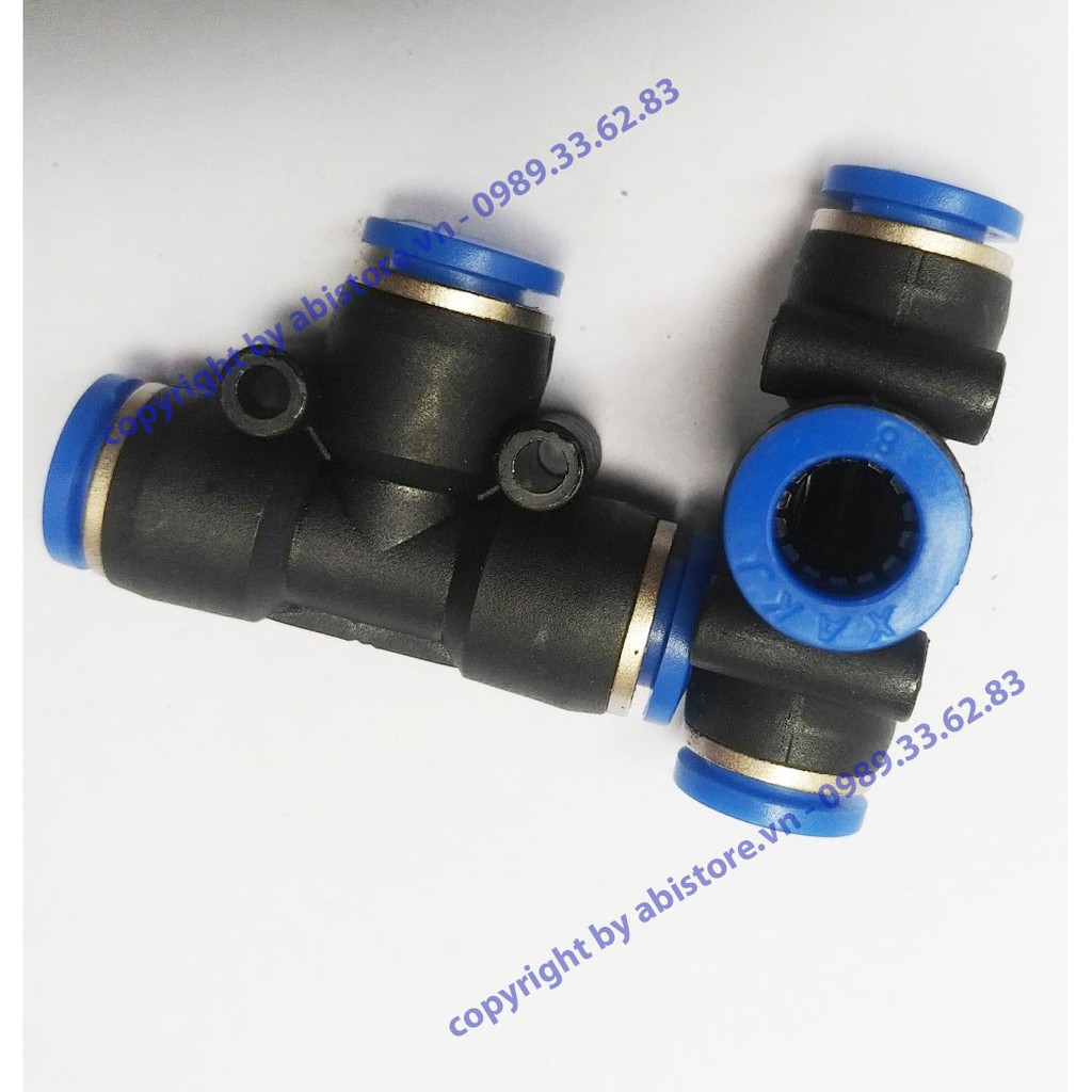 1 cái tê nối nhanh ống 8mm, nối ống phun sương chữ t, nối hơi nhanh chữ t