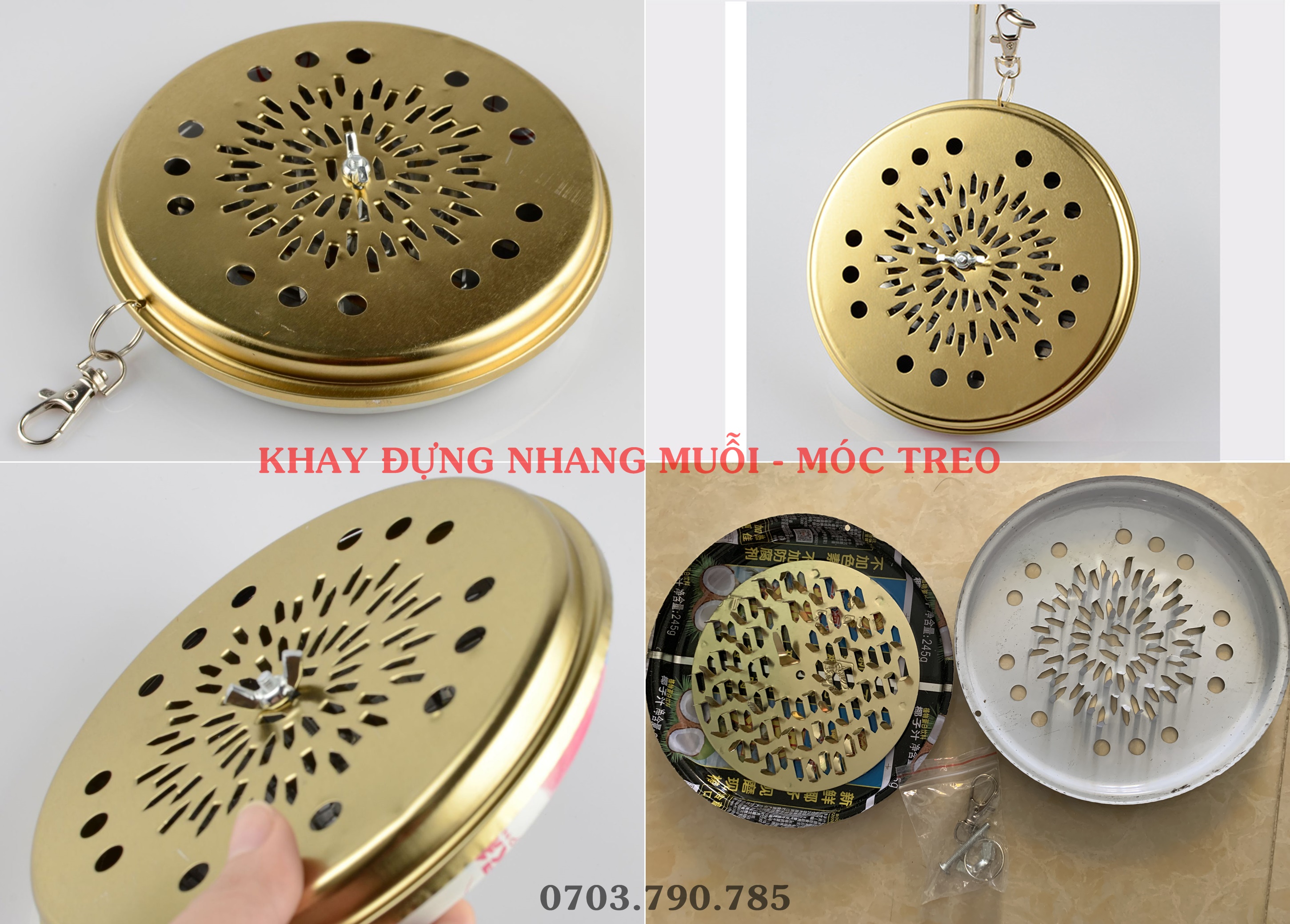 [HCM]Hộp Sắt Đựng Nhang Muỗi Có Móc Treo