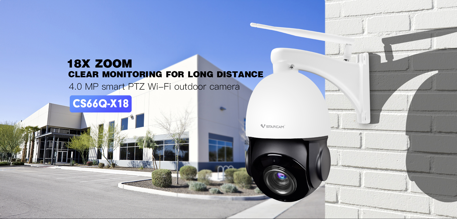 Camera IP wifi hồng ngoại ngoài trời Vstarcam CS66Q - X18 Ultra HD 2K 4Megapixel, zoom xa 18X, bảo hành 12 tháng