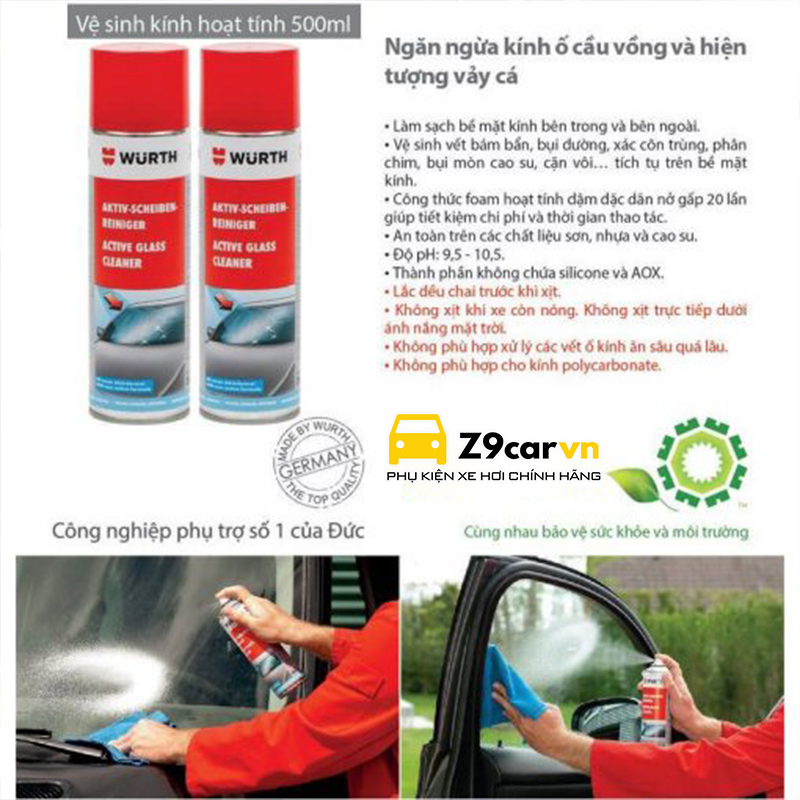 Vệ sinh kính hoạt tính Wurth
