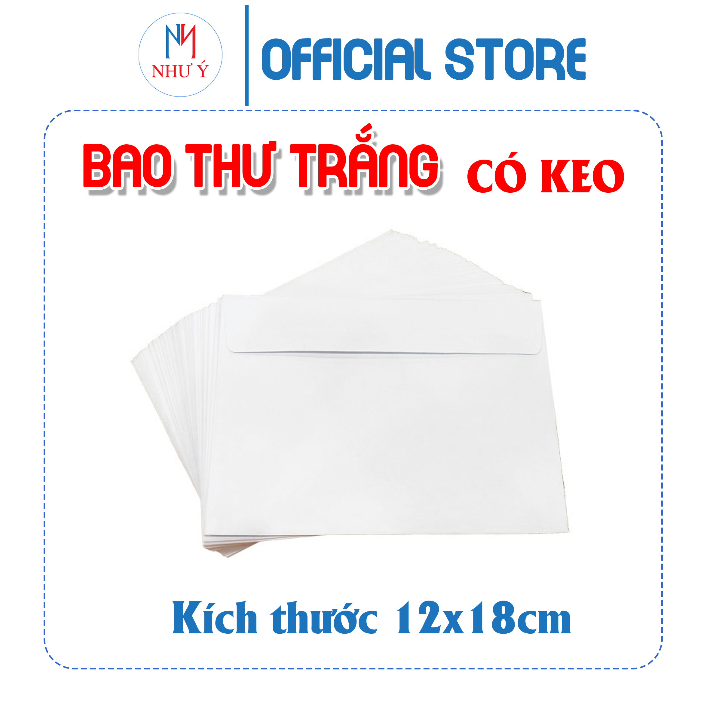Bao thư trắng có keo cm,