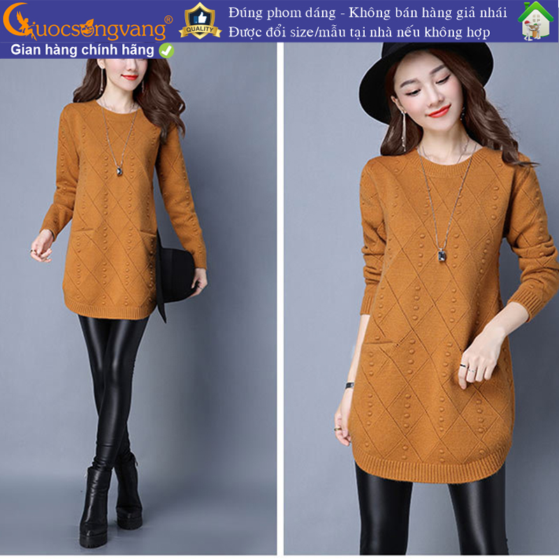 Áo len áo len dáng dài áo len vạt bầu hiệu Queenbe GLA118 Cuocsongvang