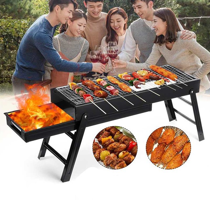 Bếp nướng than hoa vuông loại, Bếp nướng than hoa vuông BBQ cao cấp, Bếp nướng than hoa  cao cấp đẹp, BẾP NƯỚNG THAN HOA DU LỊCH XÁCH TAY