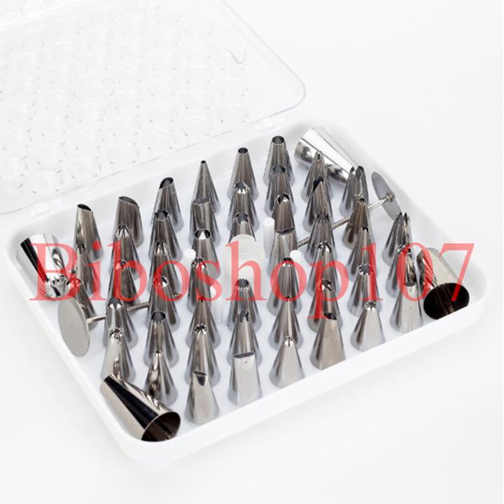 Bộ 52 đui bắt kem inox kèm chốt + 2 dù bắt bông kem