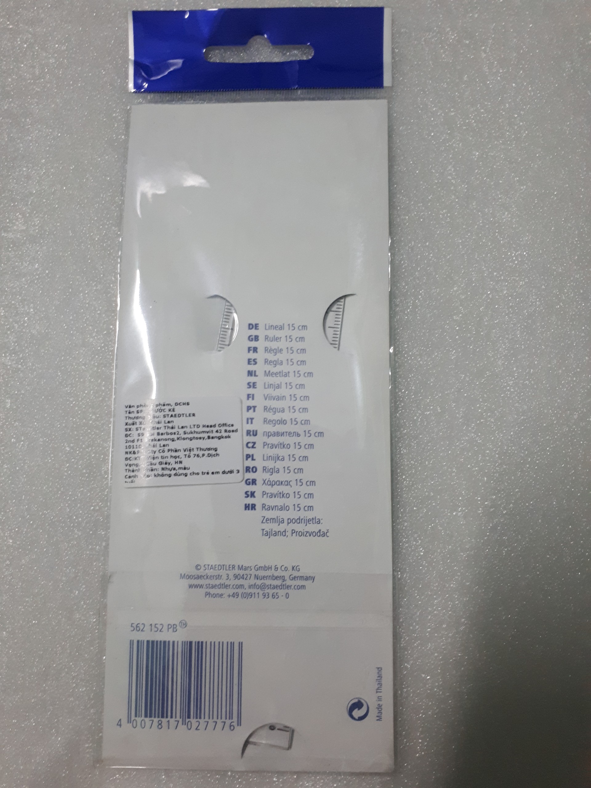 Thước kẻ học sinh tay trái 15cm (bộ 2 cai)