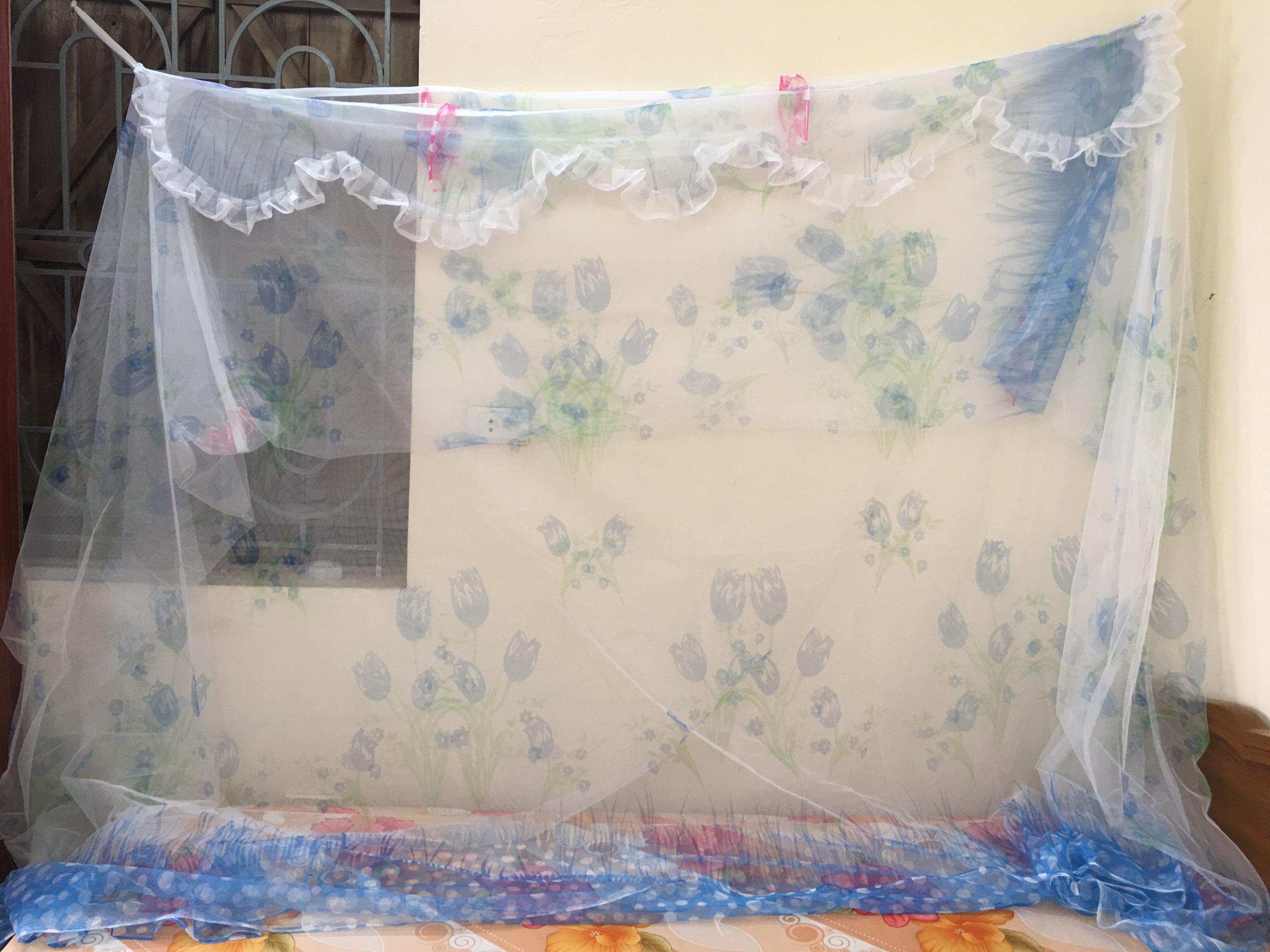 Màn tuyn hoa chống muỗi kích thước 1m2x1m9