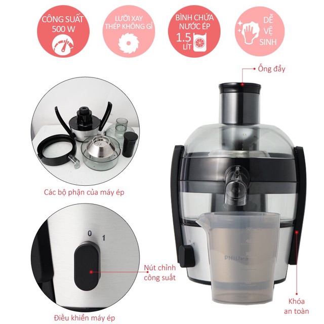 Máy ép trái cây Philips HR1836 bảo hành 24 tháng