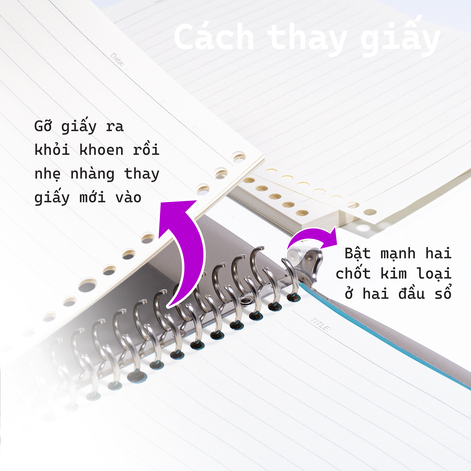 Sổ Còng Binder Aibasic A4 30 chấu, làm sổ tay planner, văn phòng phẩm FUTUREBOOK.