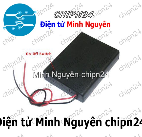 [1 cái] (C23) Hộp Đế pin 4 viên AAA (có nắp, có công tắc) - HH002031