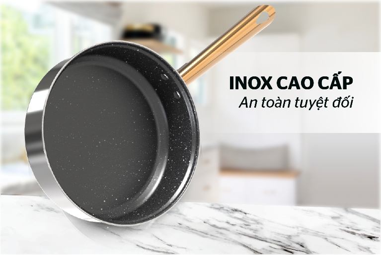 Bộ nồi chảo inox 5 ĐÁY SUNHOUSE SHG789 + tặng dao làm bếp màu đen