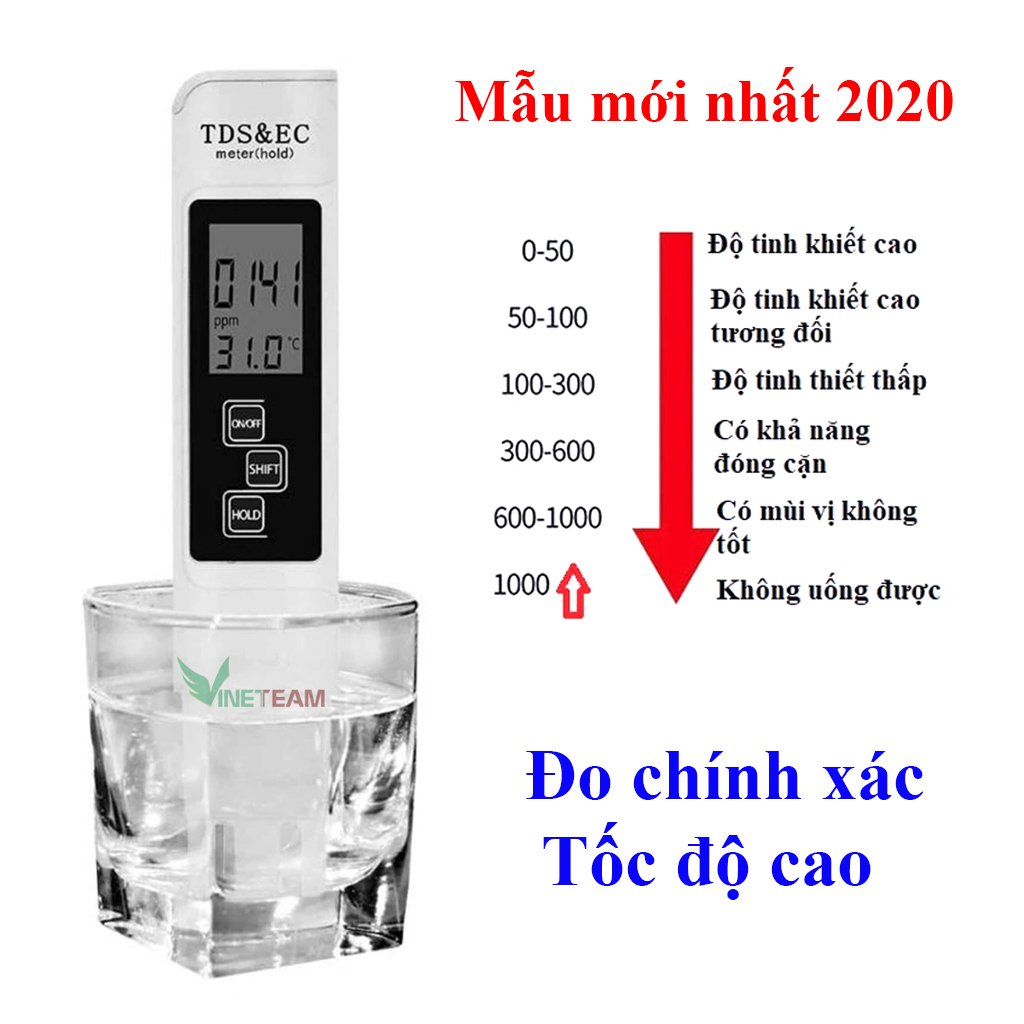 Bút Đo PH Nước TDS EC Hàng Nhập Khẩu , Máy Kiểm Tra Chất Lượng Nước LCD , Bút Thử Nước Sạch Cao Cấp