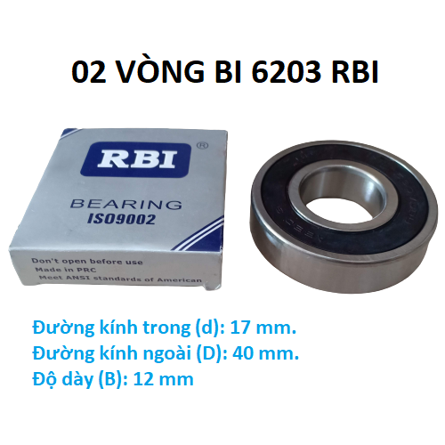 02 vòng bi 6203 RBI chất lượng cao