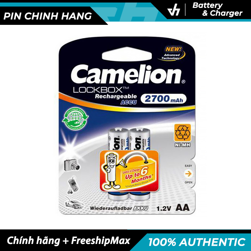 Bộ 8 Pin sạc  Camelion AA Rechargeable 2700mAh