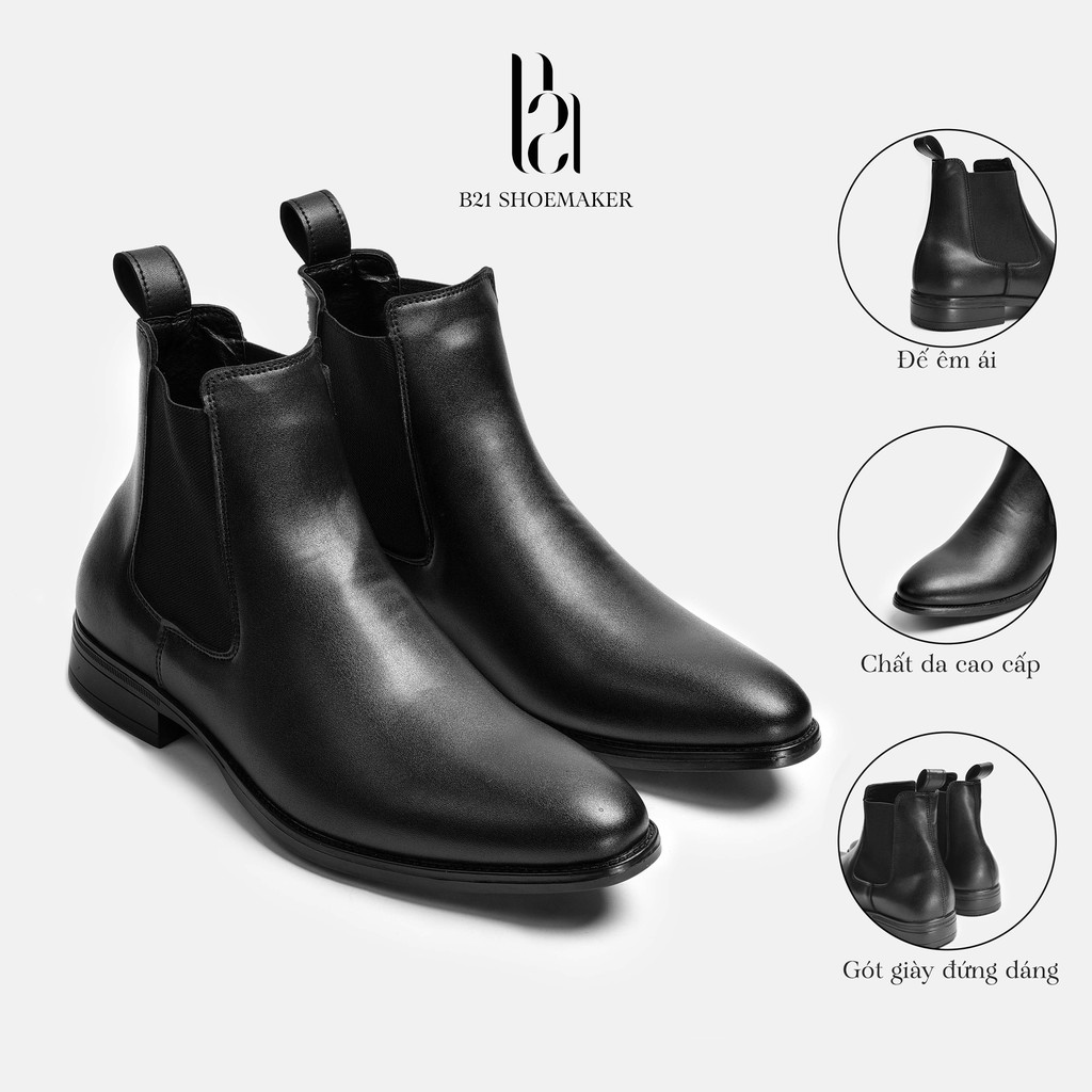 Giày Tây Nam Chelsea Boot B21 Shoemaker Cổ Cao Da PU Loại 1 Đi Trên 6