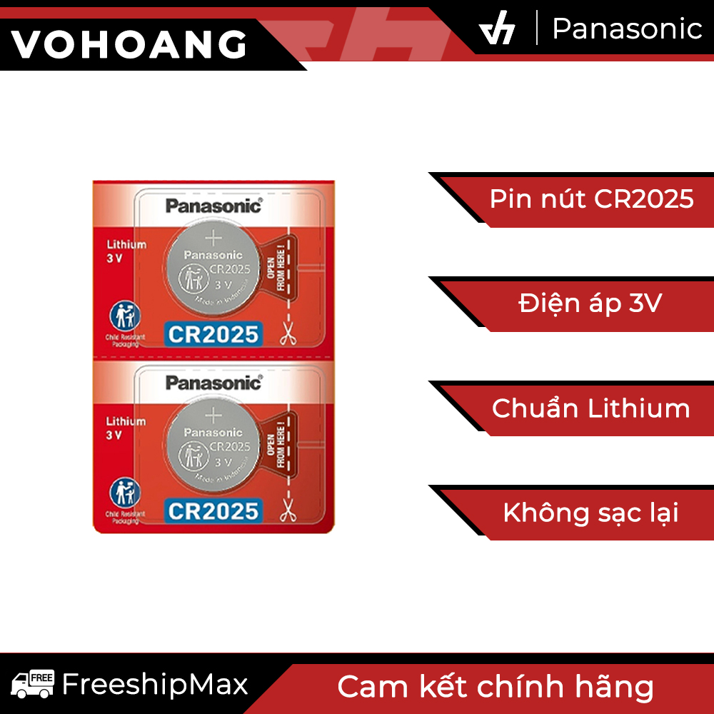 2 viên pin cr2025 chính hãng panasonic - pin nút / pin cmos