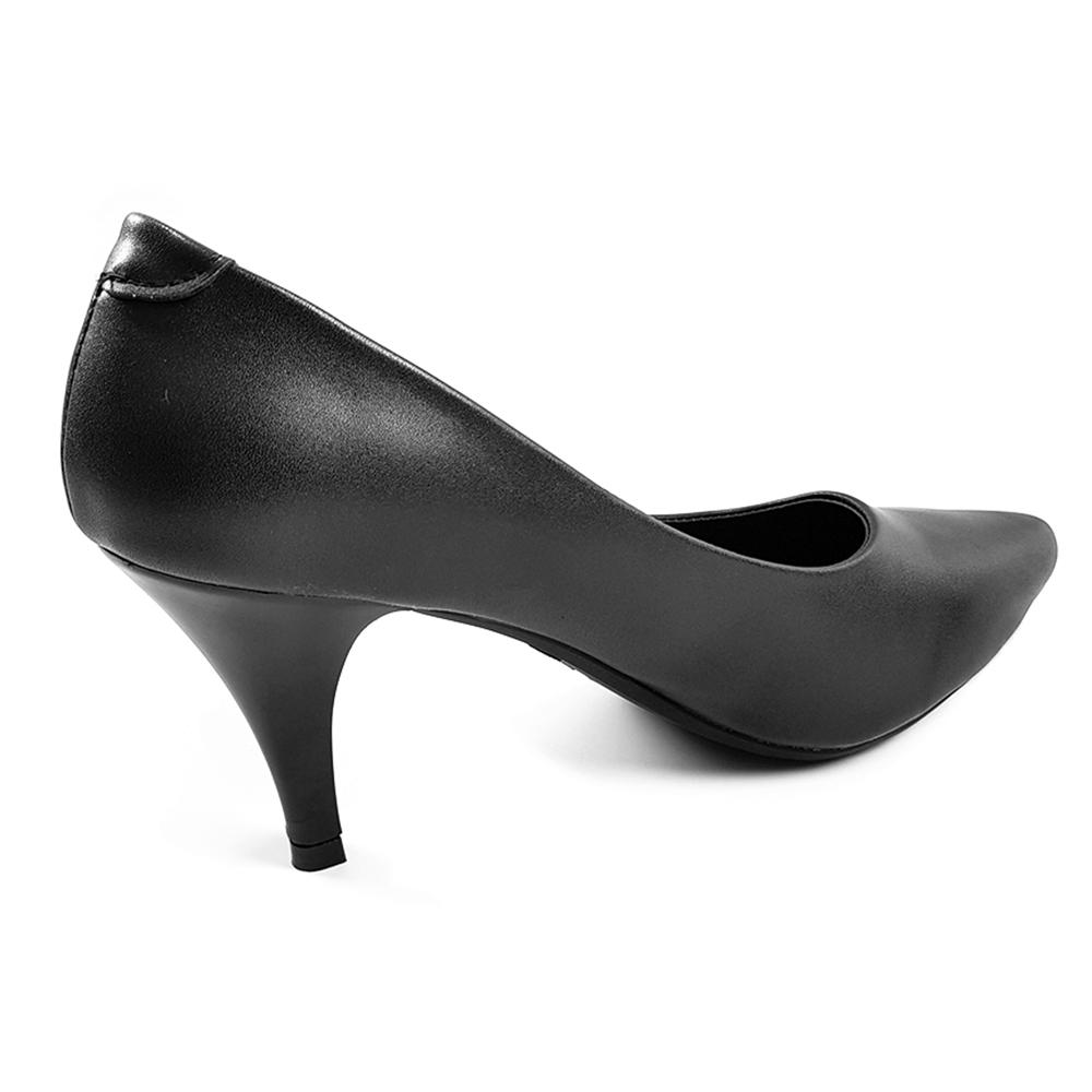 Giày nữ cao gót 7cm da bóng Evelynv 7P03AZ (Đen)