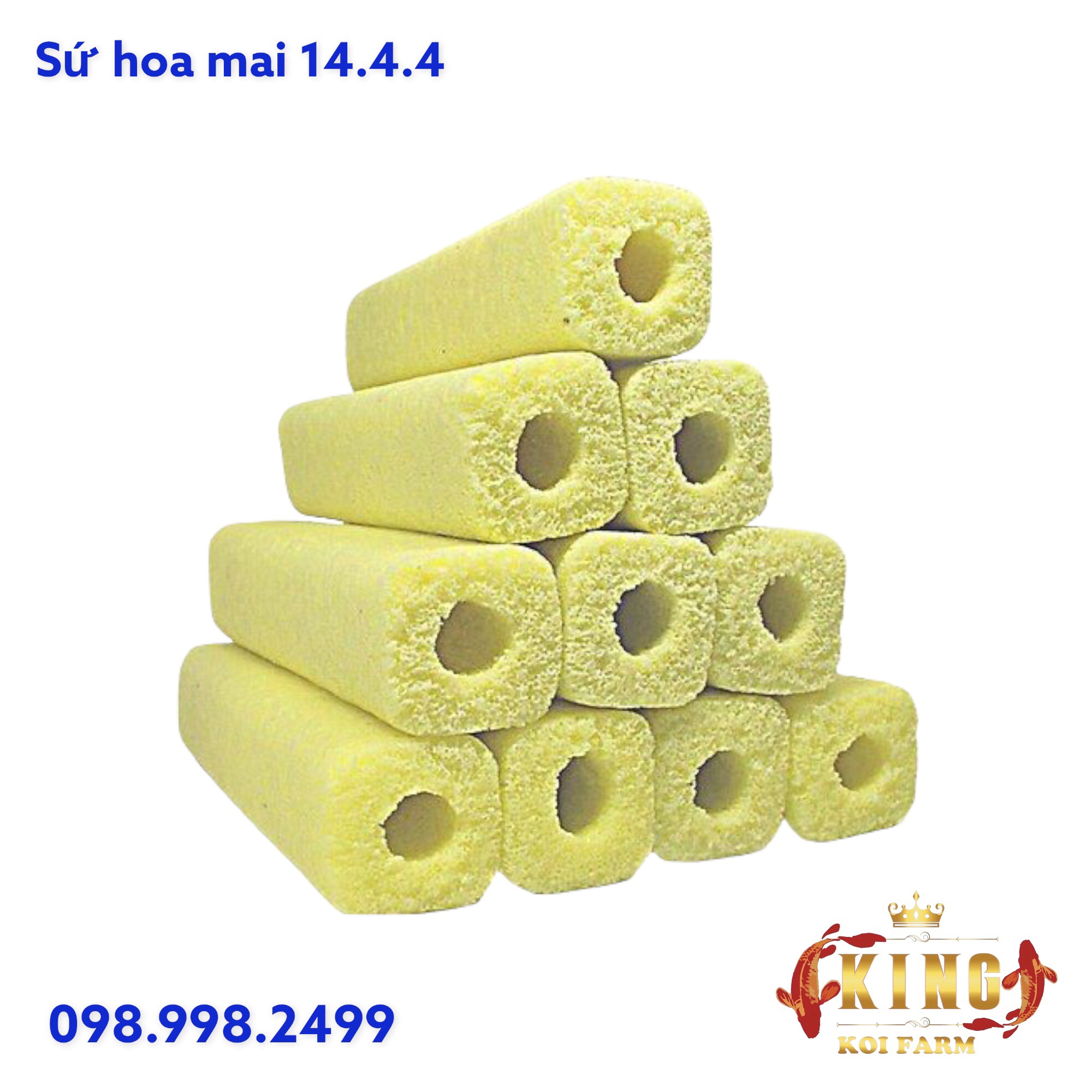 Sứ thanh 15 x 4 x 4cm combo 10 cây lọc nước hồ cá koi