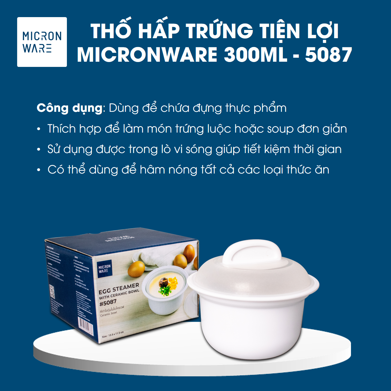 Bộ thố hấp tiện lợi Micronware 300ml - 5087