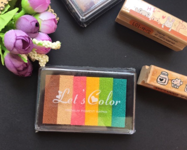 Mực dấu 6 màu let’s color, mực in con dấu