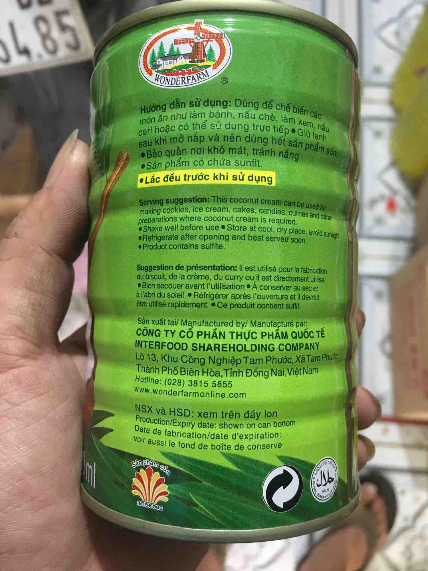 Nước cốt dừa Wonderfarm Lon 400ML