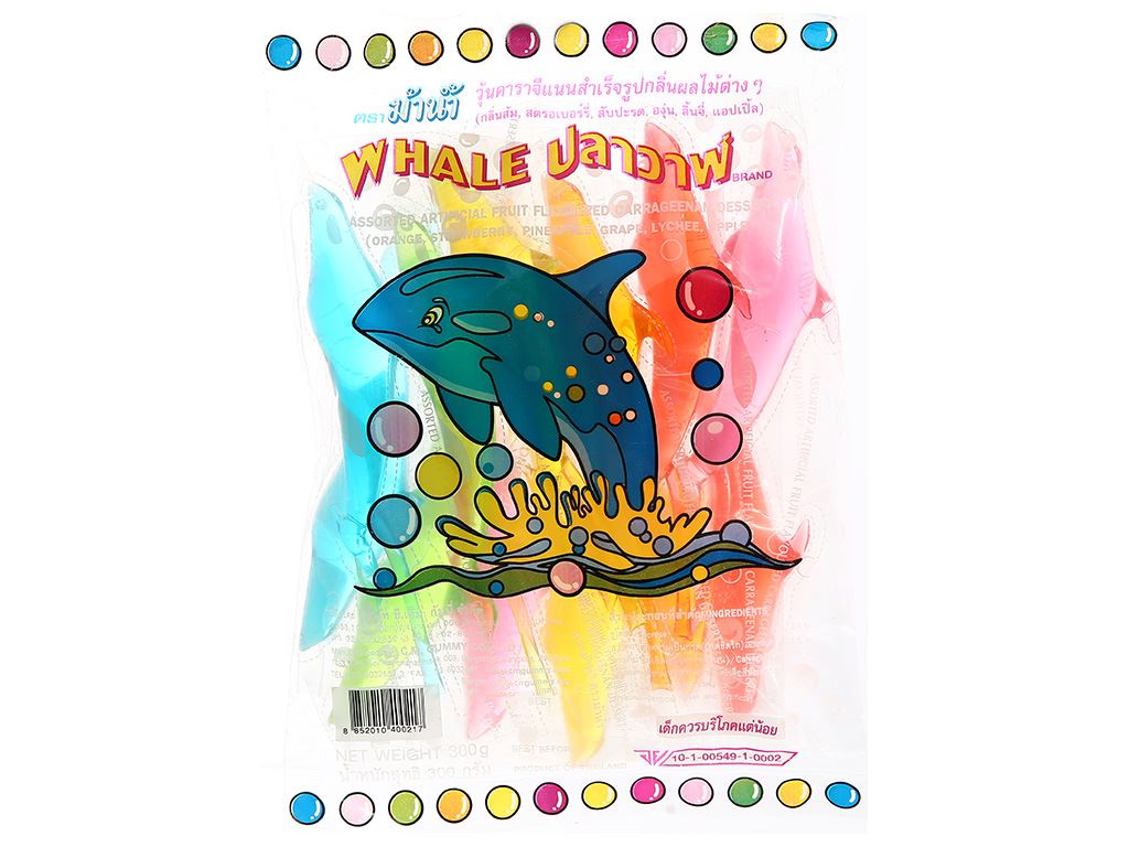 Thạch trái cây hình cá voi oneway thái lan gói 300g -00217
