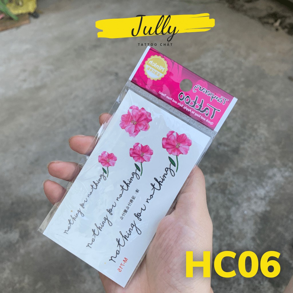 hình xăm dán hoa chữ kí cho nữ mini JULLY Tattoo chất (kích thước 10,5x6cm) hình xăm chống nước xăm tạm thời an toàn bền đẹp