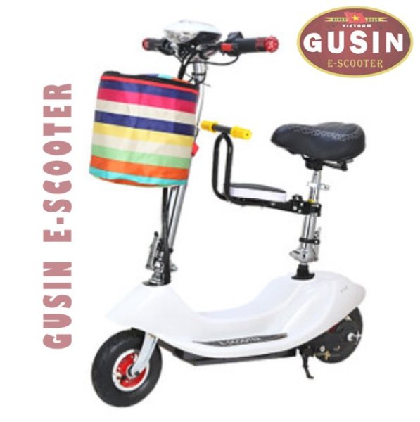 Xe Điện Mini E-scooter Màu Trắng / GuSin Phân Phối Chính Hãng / Bảo hành 1 năm chính hãng