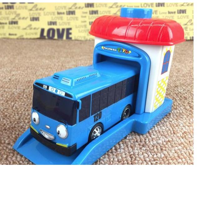 Tayo Bus garage Đồ chơi trẻ em (Bộ sản phẩm gồm 1 nhà và 1 xe)