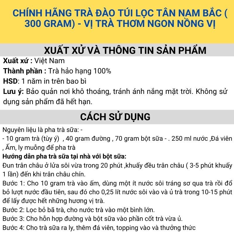 TRÀ ĐÀO TÚI LỌC