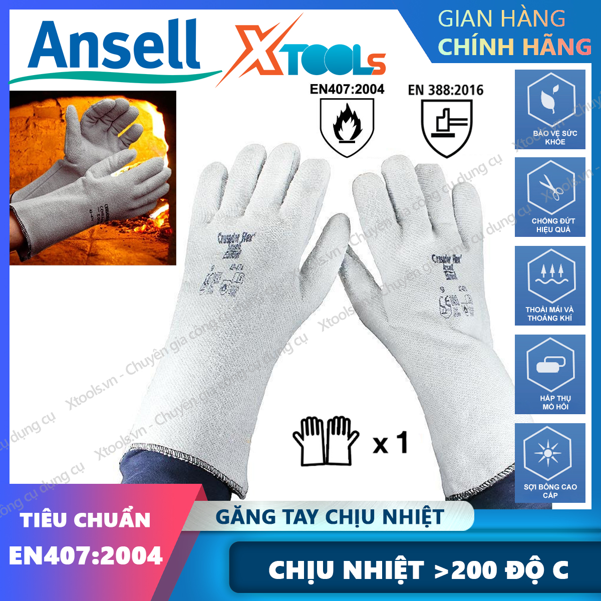 Găng tay chịu nhiệt Ansell Crusader Flex 42