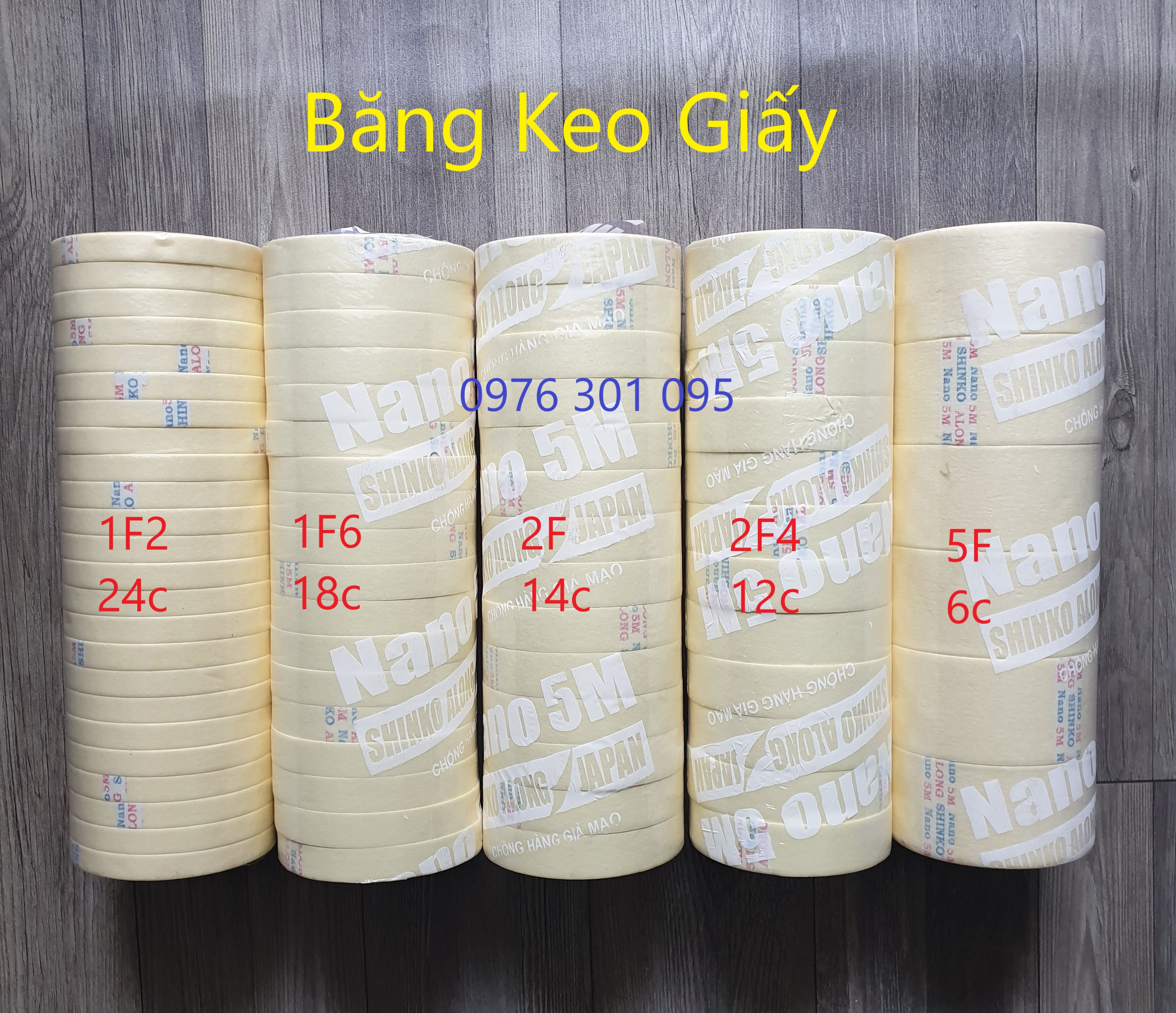 Băng Keo Giấy 1F2 - 1F6 - 2F - 2F4 - 5F