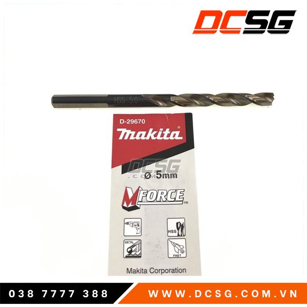 Mũi khoan Inox HSS Mforce 5.0x86mm Makita D-29670