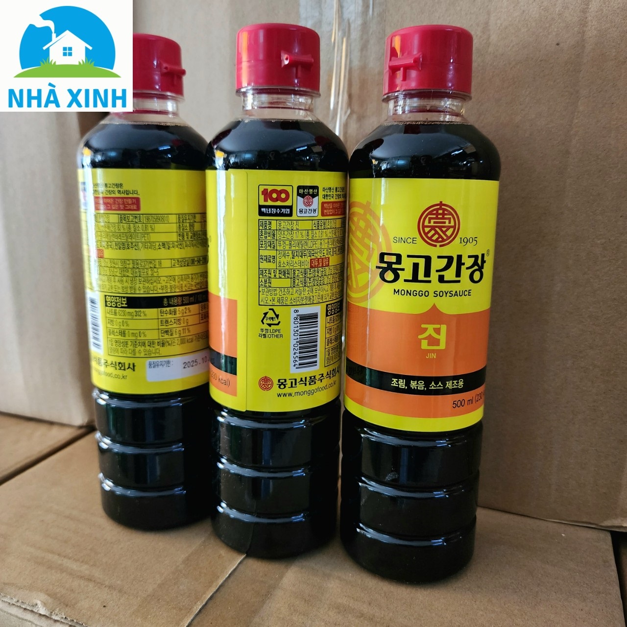 Nước tương Jin Monggo Soysauce 500ml (Nước tương truyền thống từ năm 1905 tại Hàn Quốc)