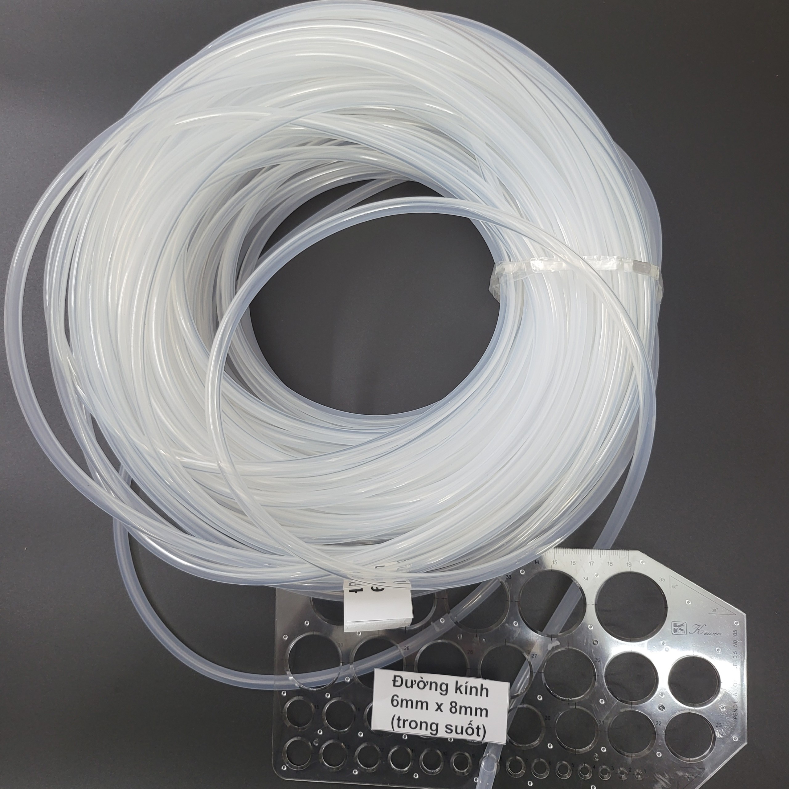 Ống silicon TRONG SUỐT phi 5, 6, 8, 9, 10, 12, 14 mm (giá/ 1 mét, bán số mét theo yêu cầu)