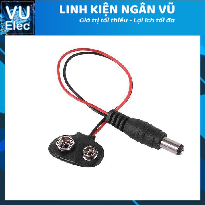 Dây đế pin 9v ra đầu jack dc 5.5x2.1mm