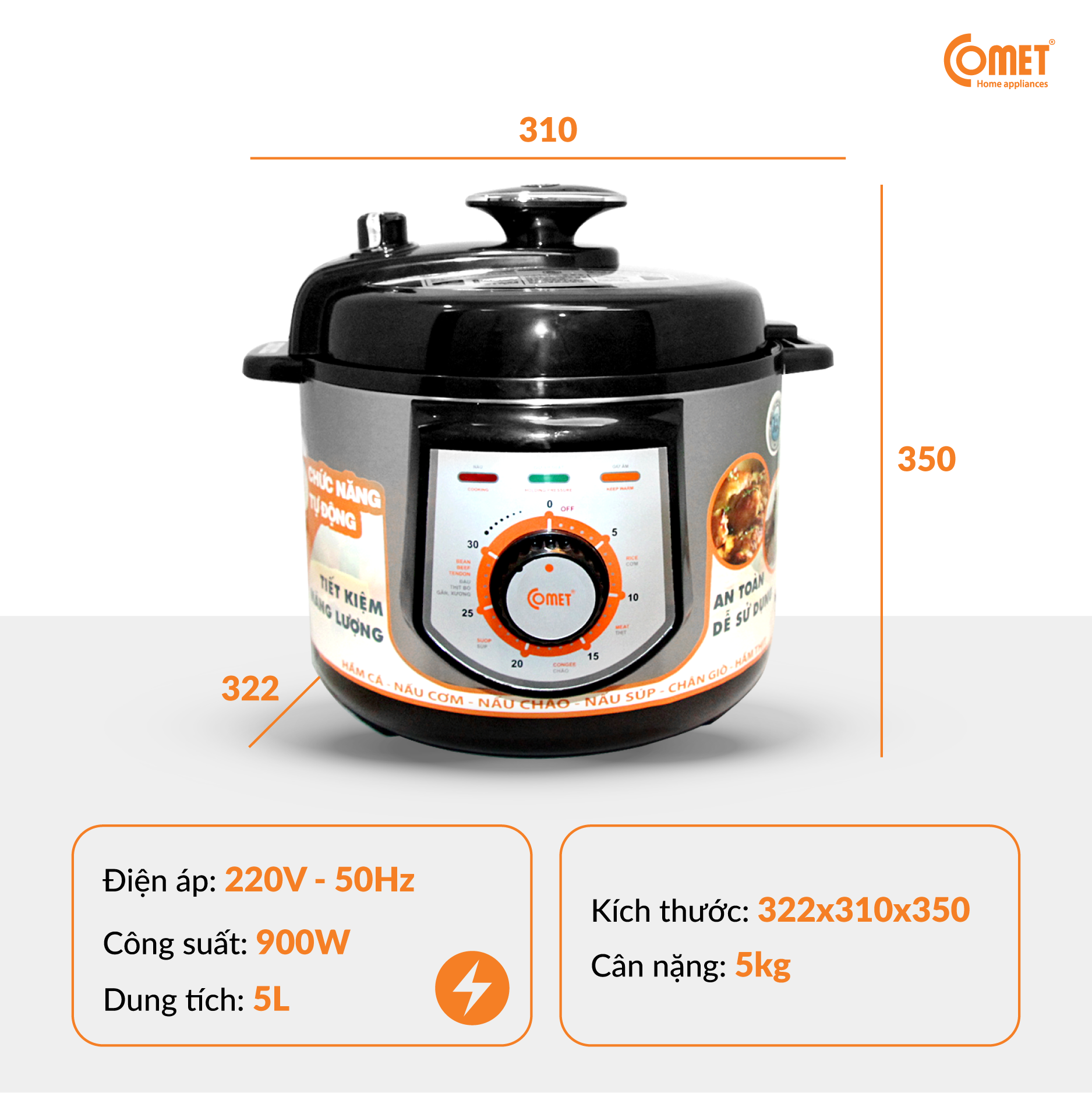 Nồi áp suất điện Comet - CM6150