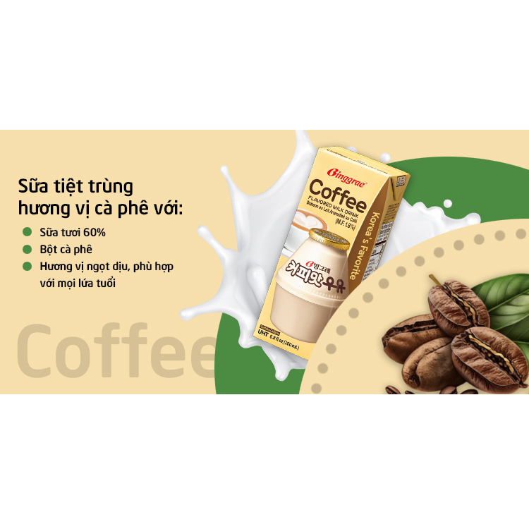 Lốc Sữa Cà Phê Hàn Quốc Binggrae Coffee Milk (200ml x 6 hộp)